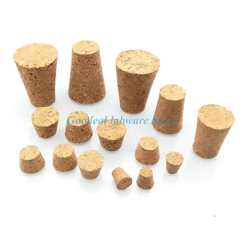 100/200/500pcs Top DIA 7.5mm to 54mm Wooden Cork Lab Glass Bottle Stopper Kettle Pudding Bottle Cork plug Test Tube Wood Cap