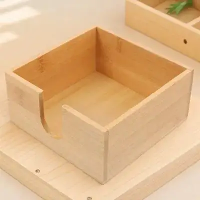 

Bamboo Tissue Box Napkin Holder Lightweight Kitchen Bedroom Living Room Decor Storage Accessory Square