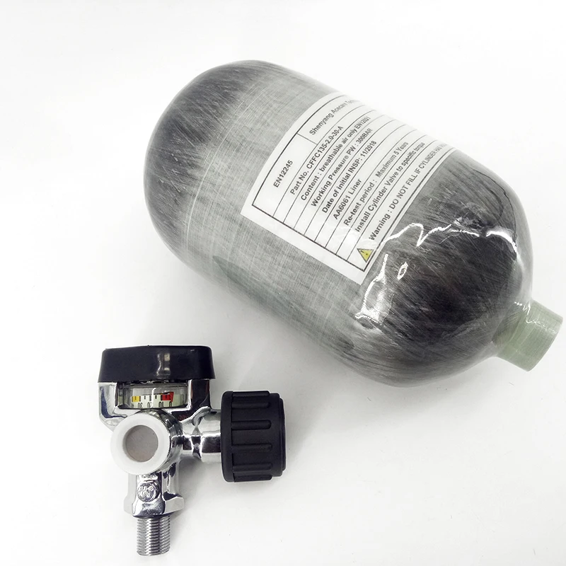 

ACECARE 4500PSI 300Bar 30MPA 2L баллон из углеродного волокна, резервуар для дайвинга, Воздухопроницаемый баллон высокого давления HPA с клапаном M18 * 1,5