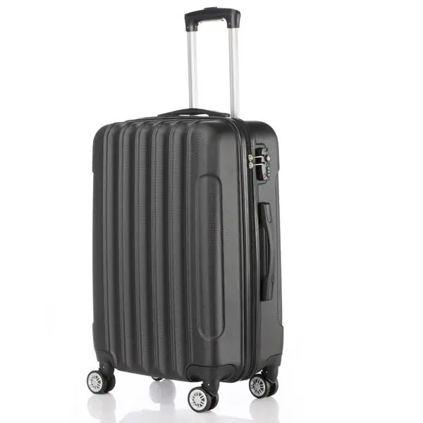 3-Piece Heavy-Duty Luggage Set, 20" 24" 28" Hardshell Suitcases with Multi-Functional Storage, Durable Plastic & Metal Construct