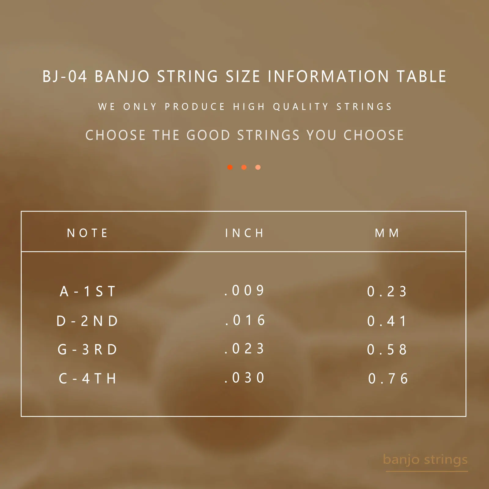 BJ04 Shuffle Banjo Strings Set Bronze Anti-Rust Coated Steel String Banjo Replacement Accessories for Classical Banjo Parts