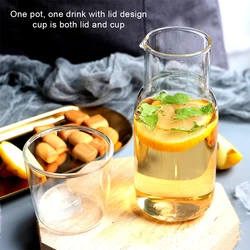 Glass Water Carafe Modern Minimalist Cold Hot Water Bottle Cup Sets Bedside Water Pitcher High Quality Milk Beverage Tea Bottle