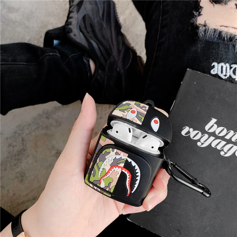 Чехол для Airpods Pro 2, рюкзак с милой мультяшной акулой, силиконовый защитный чехол для наушников Airpods 3 2 1, чехол Funda