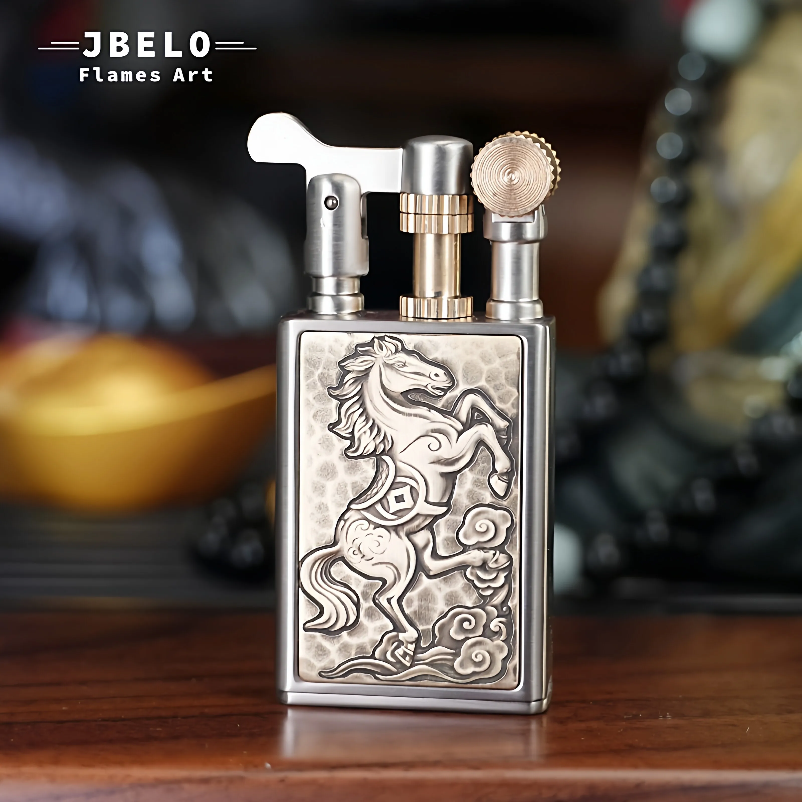 Vintage Metal Trench Lighter Grinding Wheel Wick Kerosenes Gasolines Lighter Antique Portable Cigarette Lighter Men Smoking