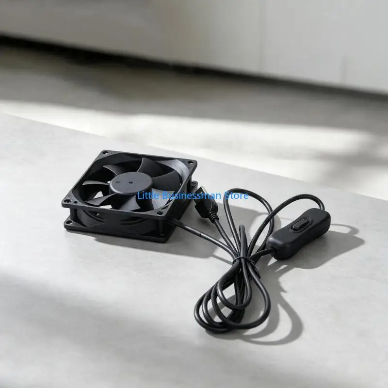 Router-Kühl-USB-Lüfter 80 mm 8025-Lüfter mit Kabelsteuerung und gleichmäßigem Luftstrom M76A – Detail 5