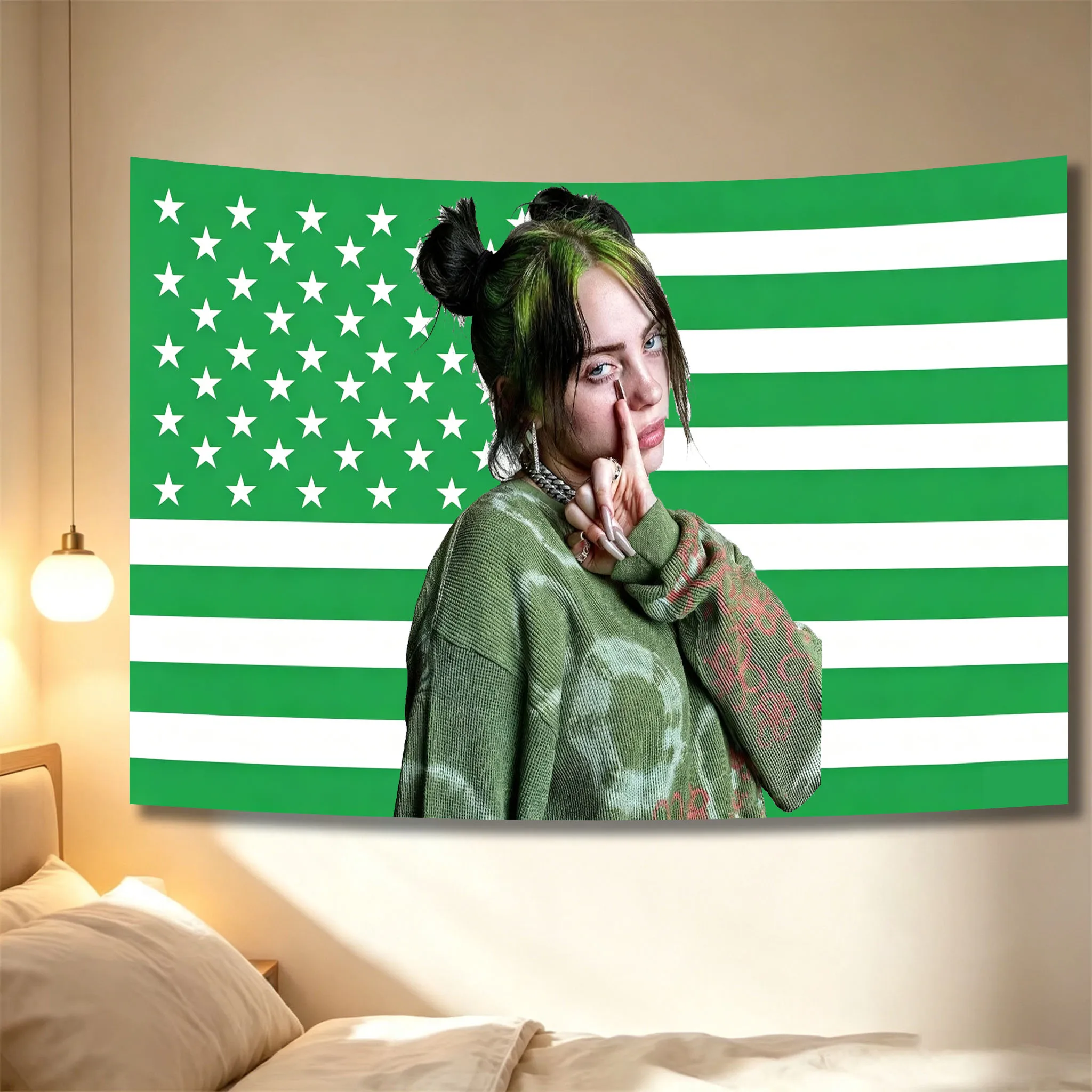 Billie Green American Flag Tapestry – Aesthetic‑style Wall Decor for Bedroom,House,Room and Living Room Room decorations