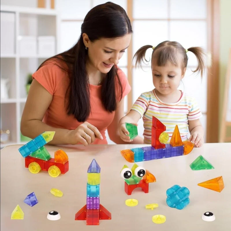 3D Big Magnetic Constructor Triangle Square Bricks Magnetic Building Blocks Designer Set Magnet Toys For Children Gift