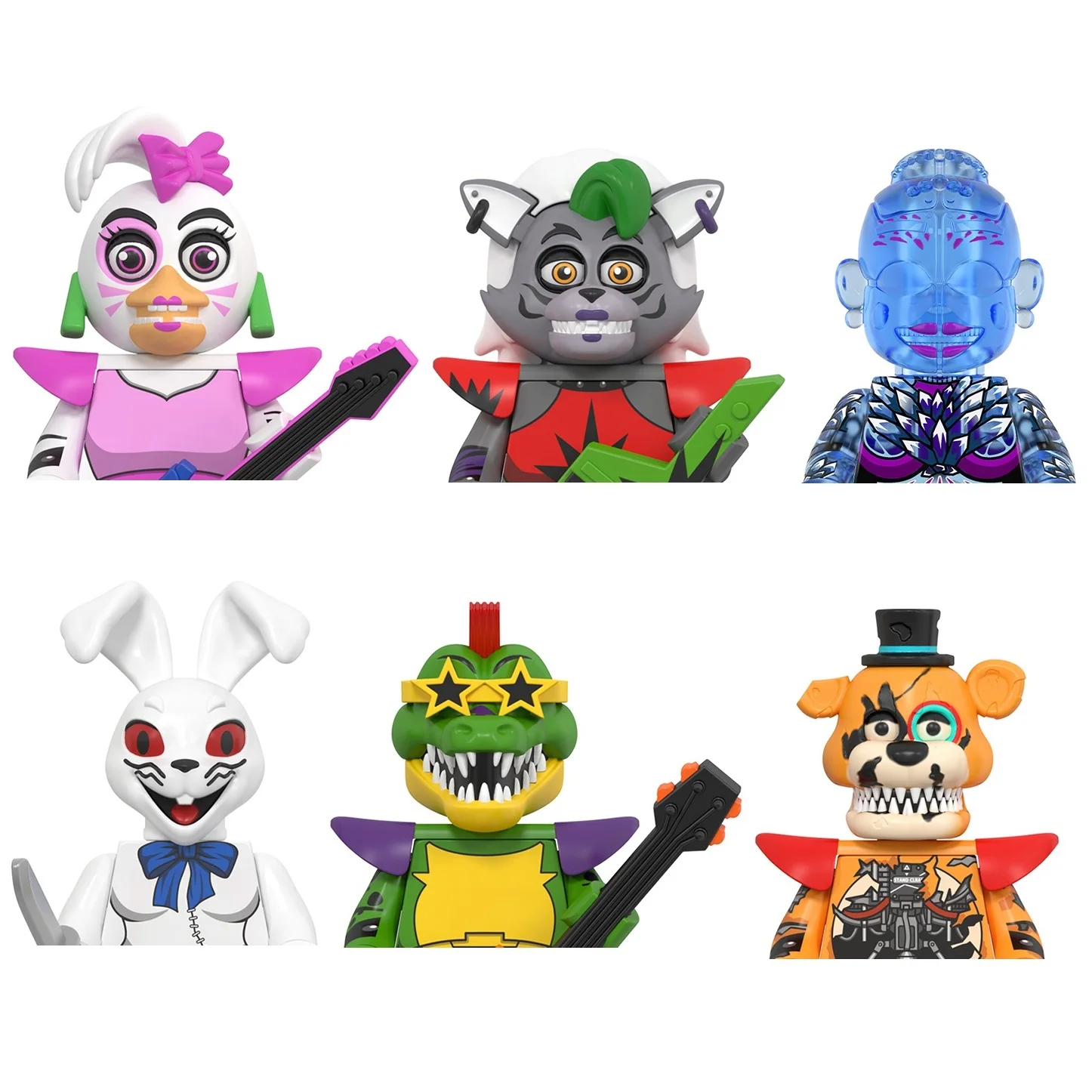 

WM6206 Horror Animal Ball Rabbit Crocodile Tiger Bear Building Blocks Mini Action Figure Bricks Toys