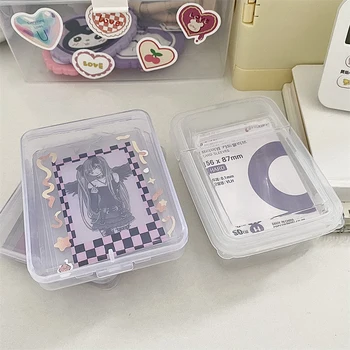 Korea Transparent Photocard Lagerung Box Karte Ärmeln Organizer Fall Kunststoff Klassifizierung Boxen INS Idol Postkarten Karte Halter
