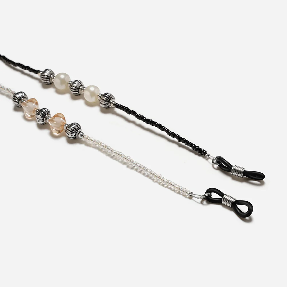 

2Pcs Eyeglasses Chain Beaded Vintage Design Anti-Slip Glasses Strap Sunglasses Holder Eyewear Safety Retainer Outdoor Sports