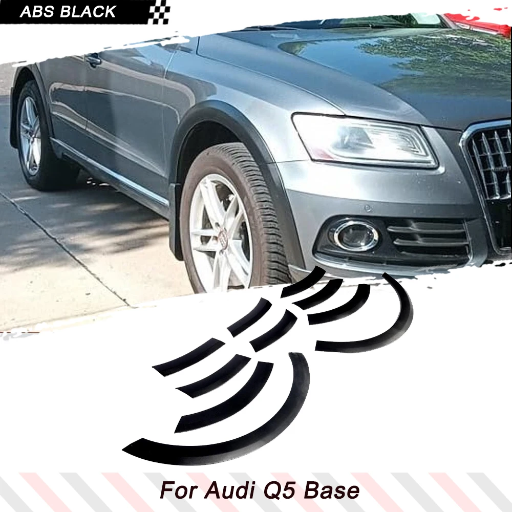 Matte Black Car Wheel Arch Flares for Audi Q5 Base Only SUV 2009-2016 Mouding Fender Cover Trims Car Racing Body Kits No Sline