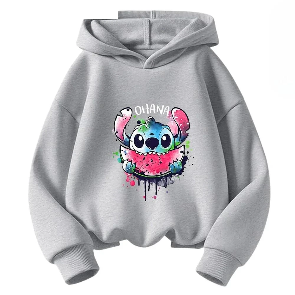 Children's Kawaii Stitch Children's Trucksuit Clothing 3-14 Years Old Boys and Girls Clothing Street Casual Sports Sweatshirt