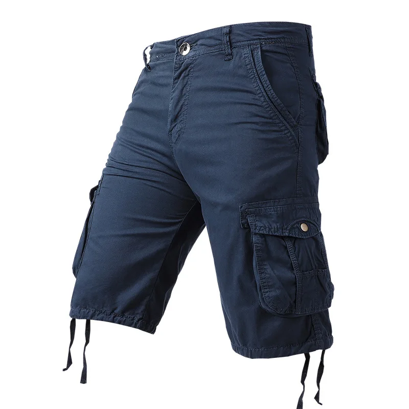 Cotton Men's Summer New Casual Outdoor Cargo Shorts Men's Beach Pants Street Simple Comfortable Loose Capri Pants