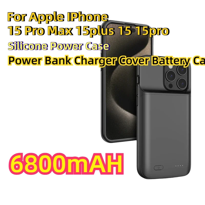 For Apple IPhone 15 Pro Max 15plus 15 15pro Silicone Power Case Smart Power Bank Charger Cover Battery Case