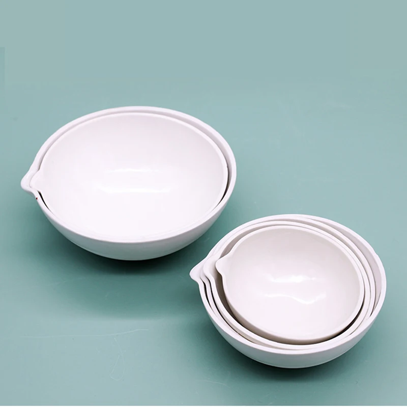 

Round bottom ceramic evaporating dish laboratory hemispherical porcelain dish resistant to high temperature 1200°35/50/75-5000ml