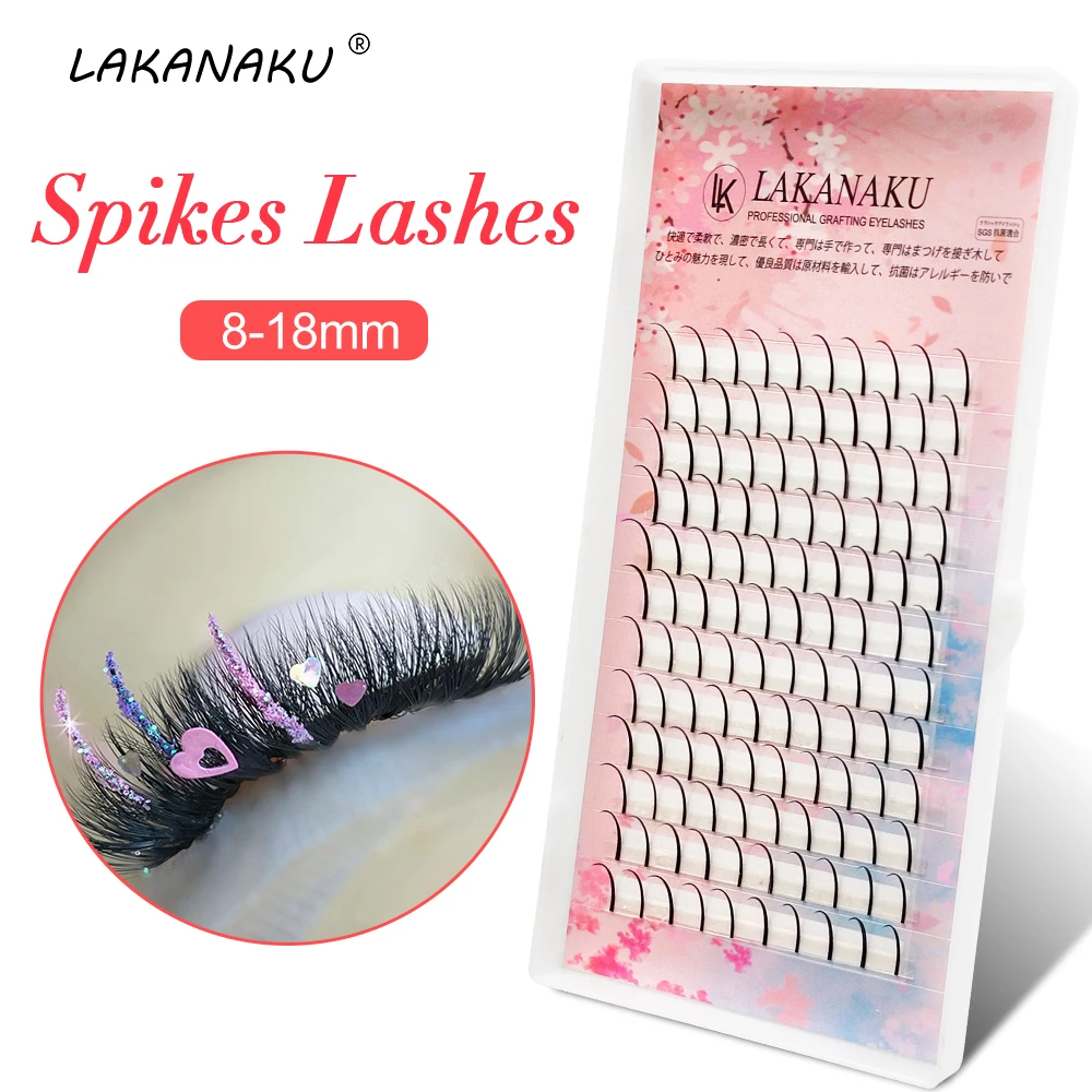 

LAKANAKU Шипы Наращивание ресниц Fairy Lashes Косплей Готовые тонкие вееры