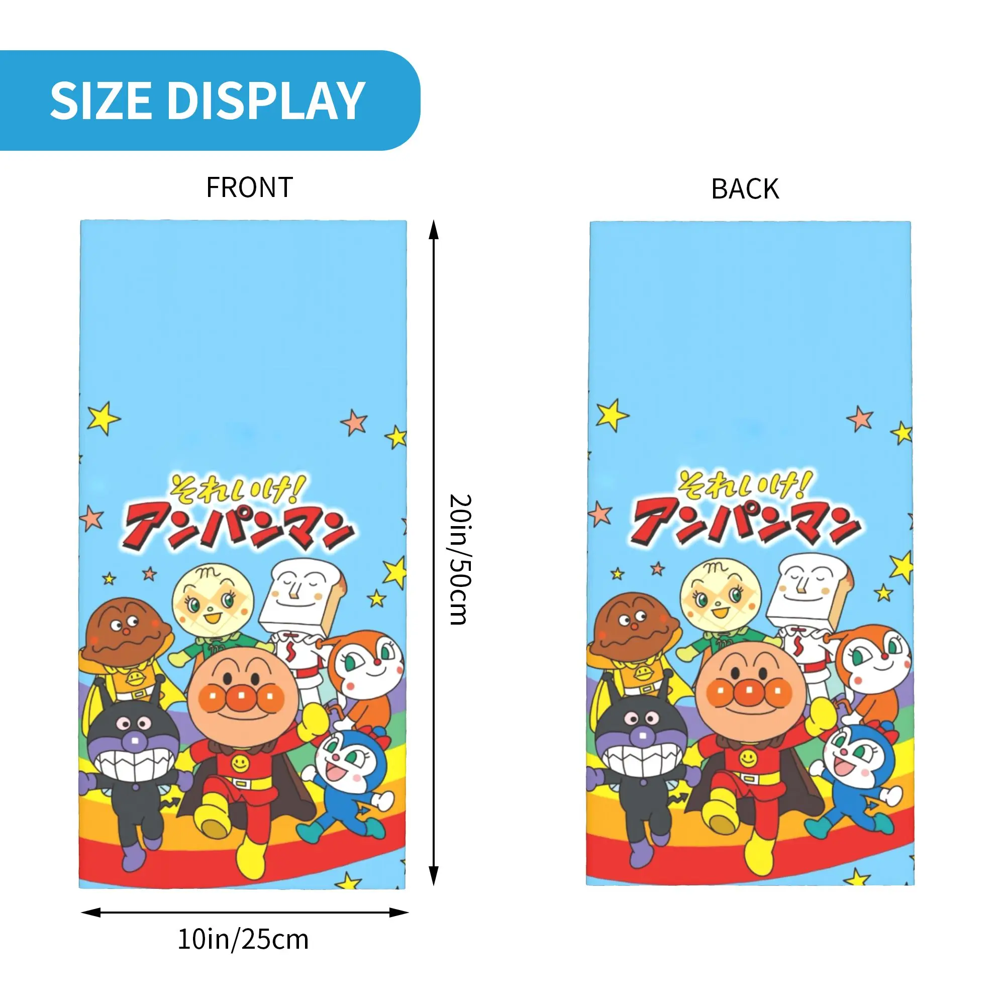 Round Cartoon Characters (4) Bandana  Cover Club Anpanman  Face Mask Cycling Riding AdultWashable Neckerchief