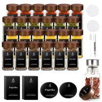 12/24 Pcs Glass Spice Jars with Acacia Wood Lids 120ml/4oz Seasoning Jars Storage Bottles for Spice Organisation and Storage