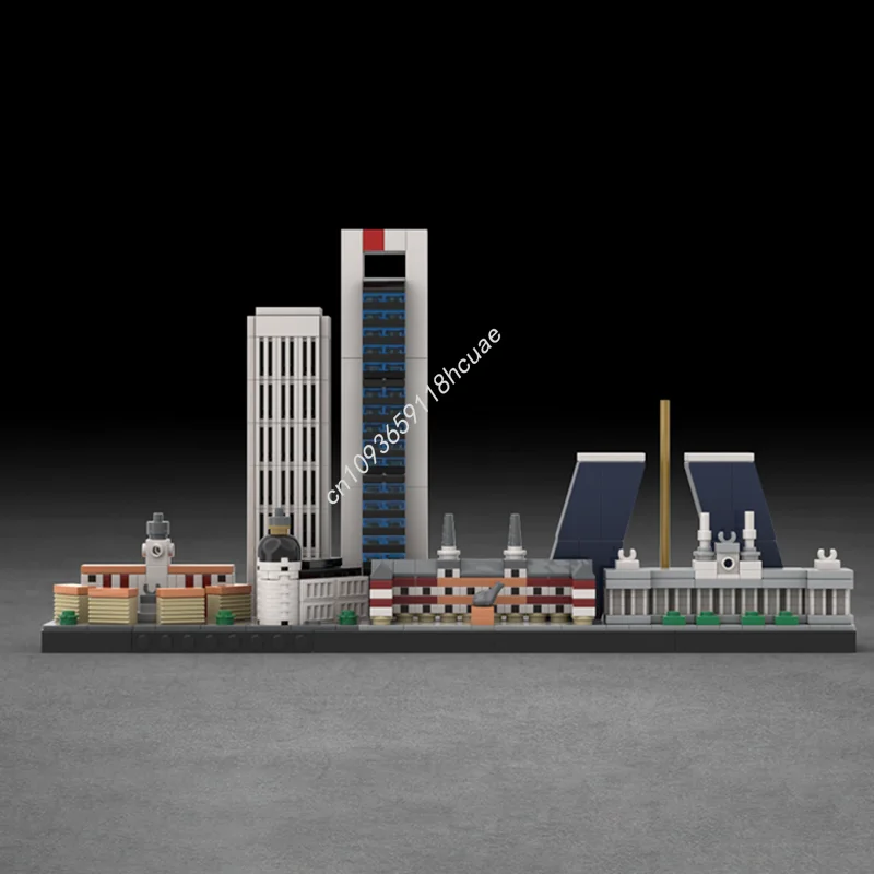 

633 шт. MOC Madrid Skyline Архитектура Skylines Модель Строительные блоки Образовательная идея Игрушки на день рождения Рождественские подарки