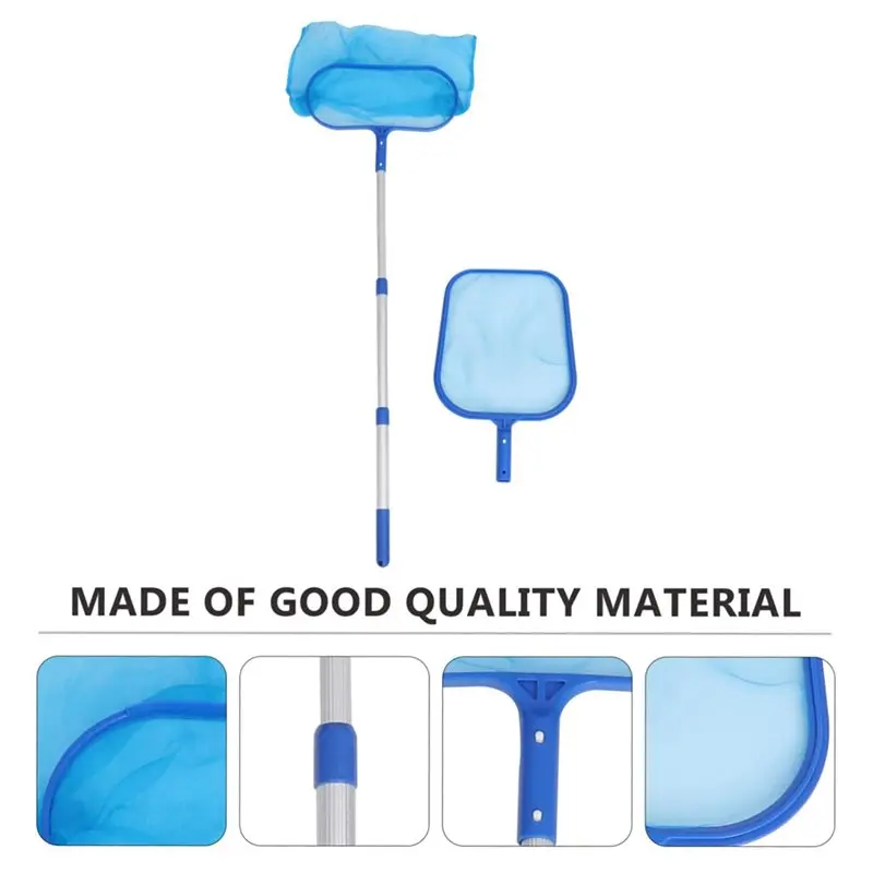 ABHS-Fine Mesh Pool Skimmer Net(3Pcs/Set) With Adjustable Telescopic Pole-Complete Set Included