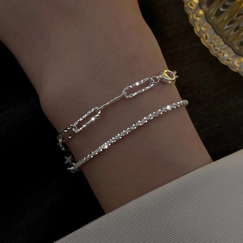 Voller Strasssteine, verstellbares 18 Karat vergoldetes Edelstahlarmband für Frauen, 2022, neuer trendiger quadratischer Zirkon-Armbandschmuck