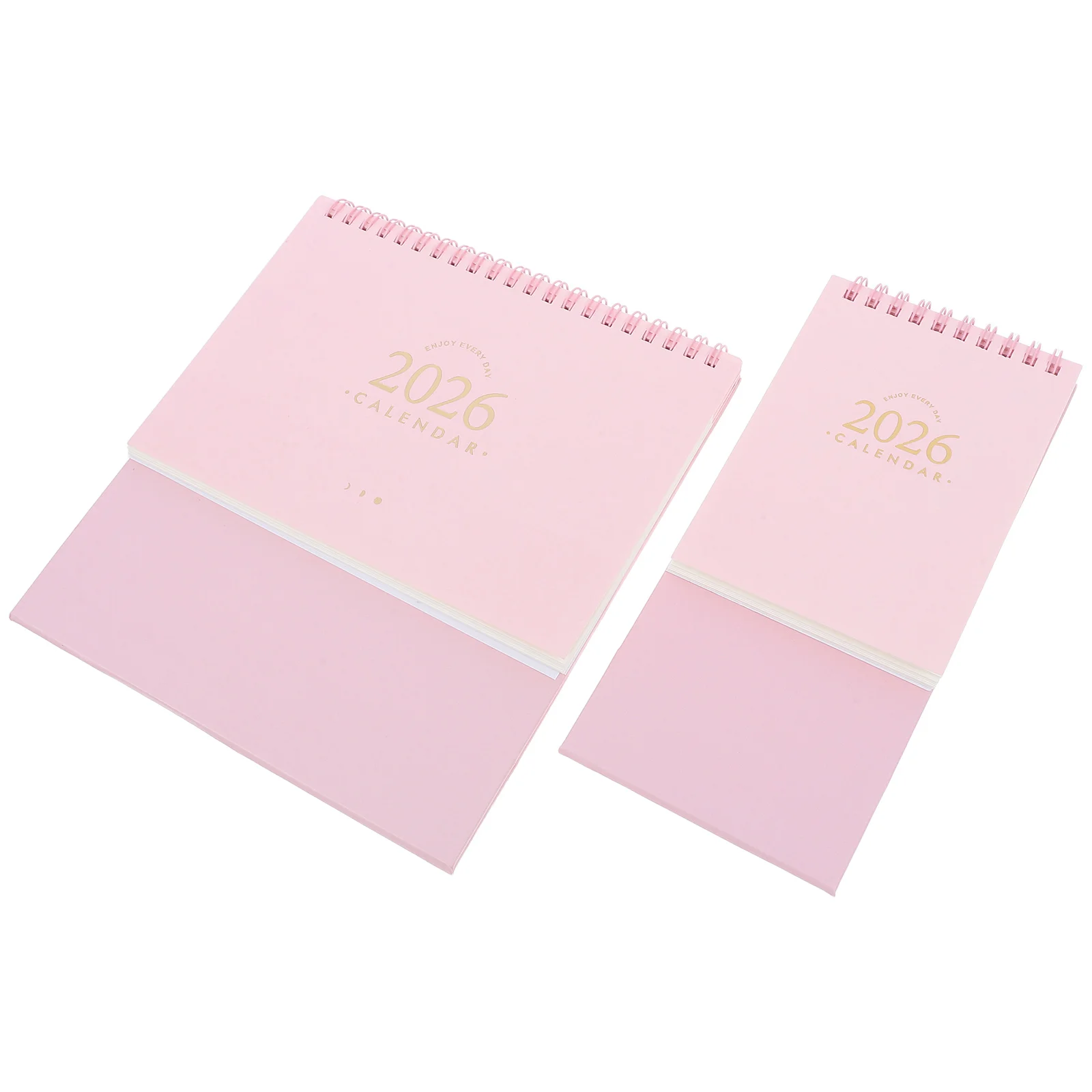 

2pcs Desktop Calendar 2026 Standing Flip Desk Calendar Thick Paper Daily Planner 12 Months Office Home Organizer Red