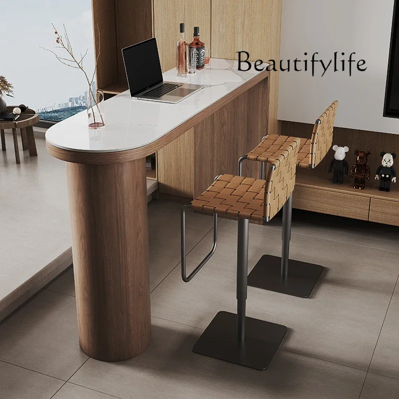 

BJ винтажный ореховый бар, скандинавский дом, барный стол из цельного дерева, стол для гостиной, бара из каменной плиты