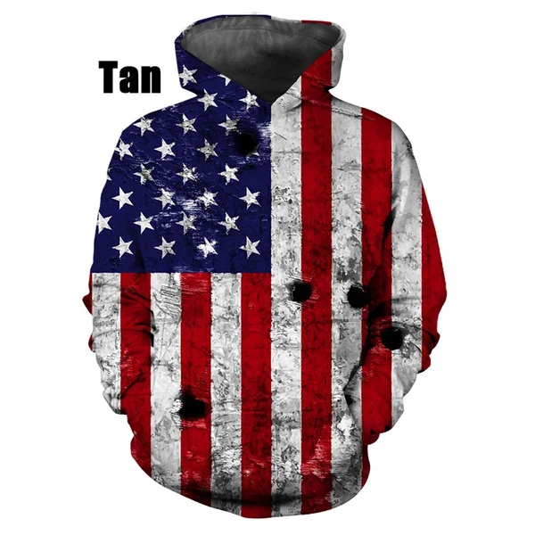 

Hot Sale Fashion 3D American Flag Hoodie Sweatshirts Men Women Casual Long Sleeve Pullover Harajuku Streetwear Hoodies