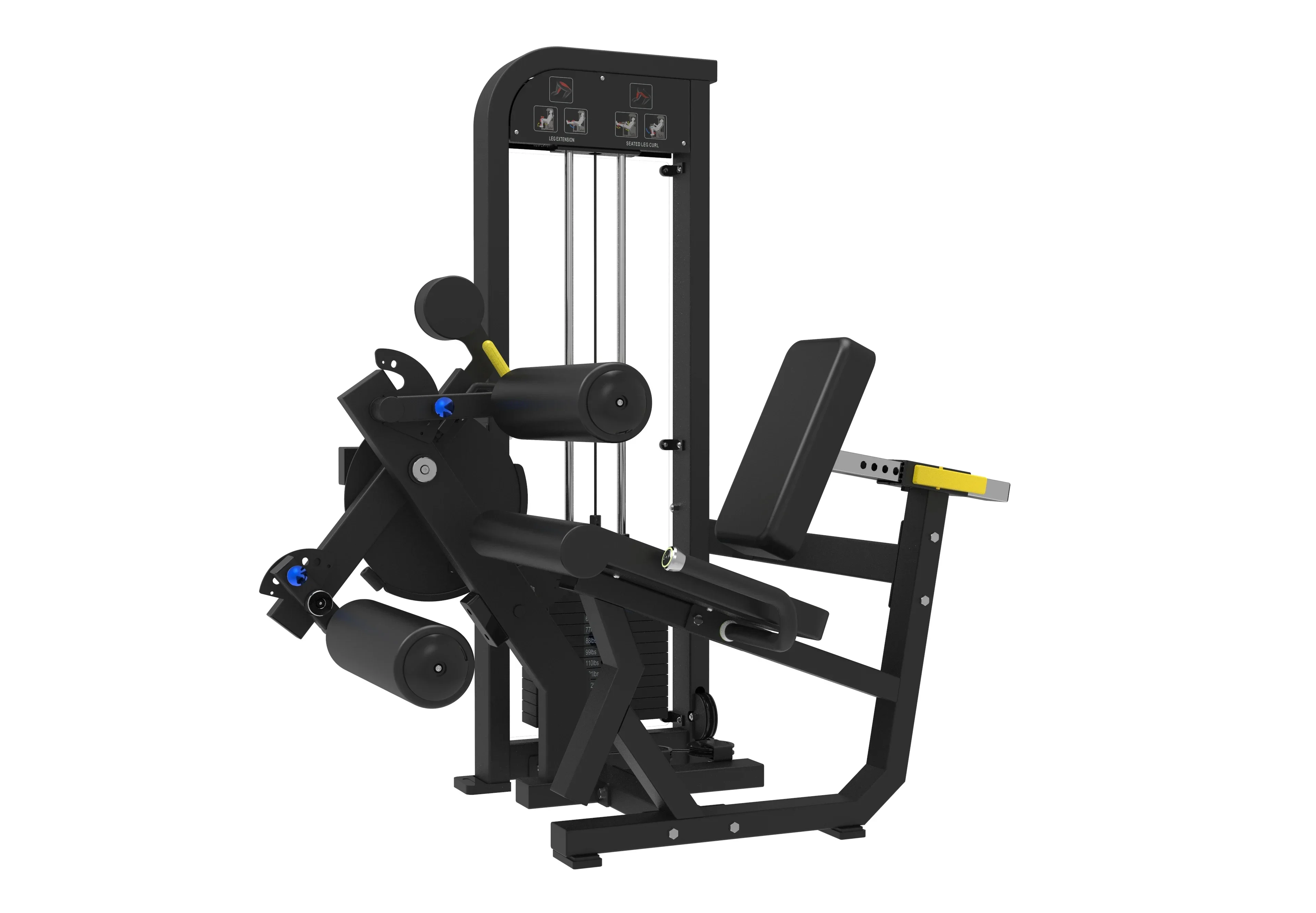 Hip and leg apparatus multi-functional sitting leg flexion and extension one machine trainer gym leg strength