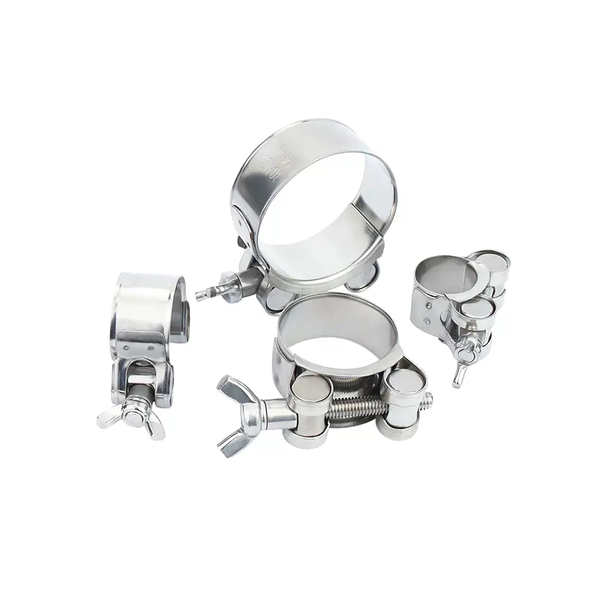 304 Stainless Steel Hand Tight Strong Hoop/Butterfly  Thickened Clamp