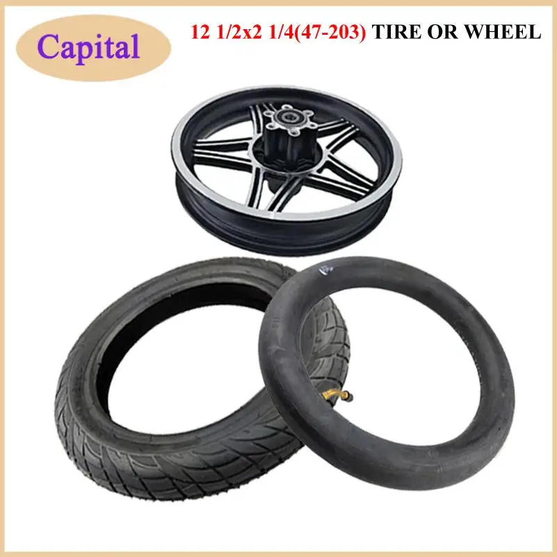 12 1/2 X 2 1/4 47-203 Fits Electric Scooters and E-Bike Baby Carrier, Folding Bicycle 12 Inch Tyre Inner Tube