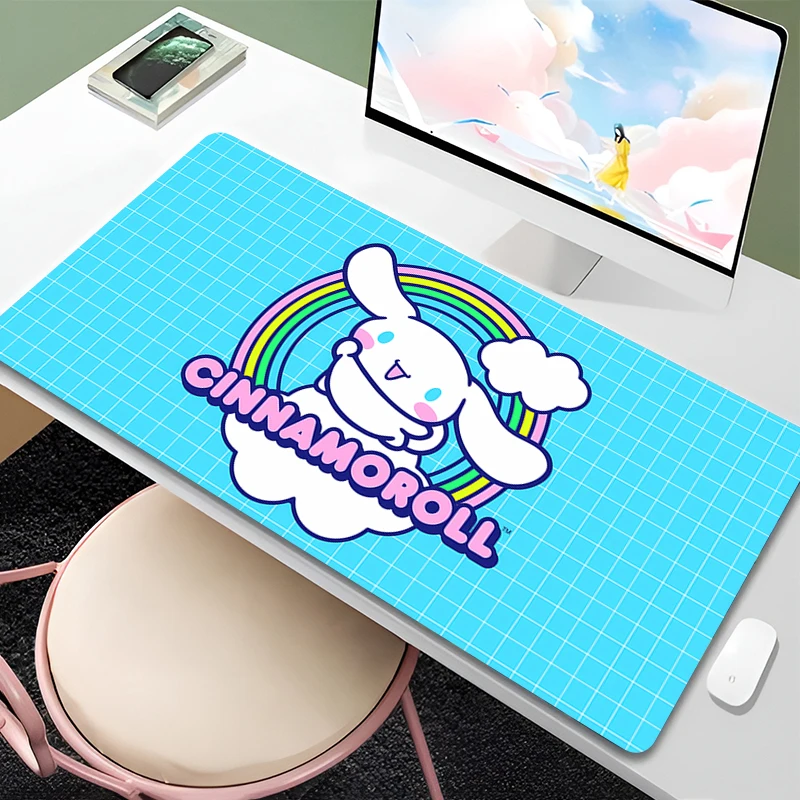 

Mouse Pad Durable Anti-Fray Gaming Cinnamoroll Mousepad Large PC Computer Desk Mat kawaii Keyboard Gamer Accessories Table Pad