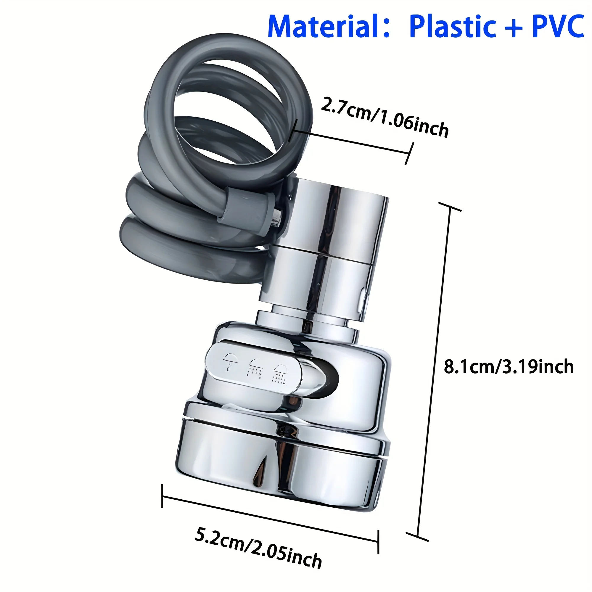Universal Faucet Extender Tube Pull Out Aerator 3 Modes Splash-Proof Sprayer Faucet Nozzle Sink Cleaning Extension Flusher
