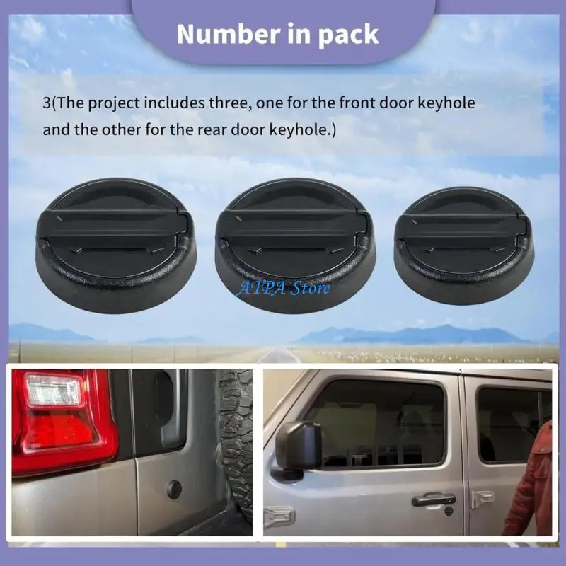 

U13C 3Pcs Keyhole Trim Cover Door Lock Cover Keyhole Covers for 2018-2024 Hole Protector