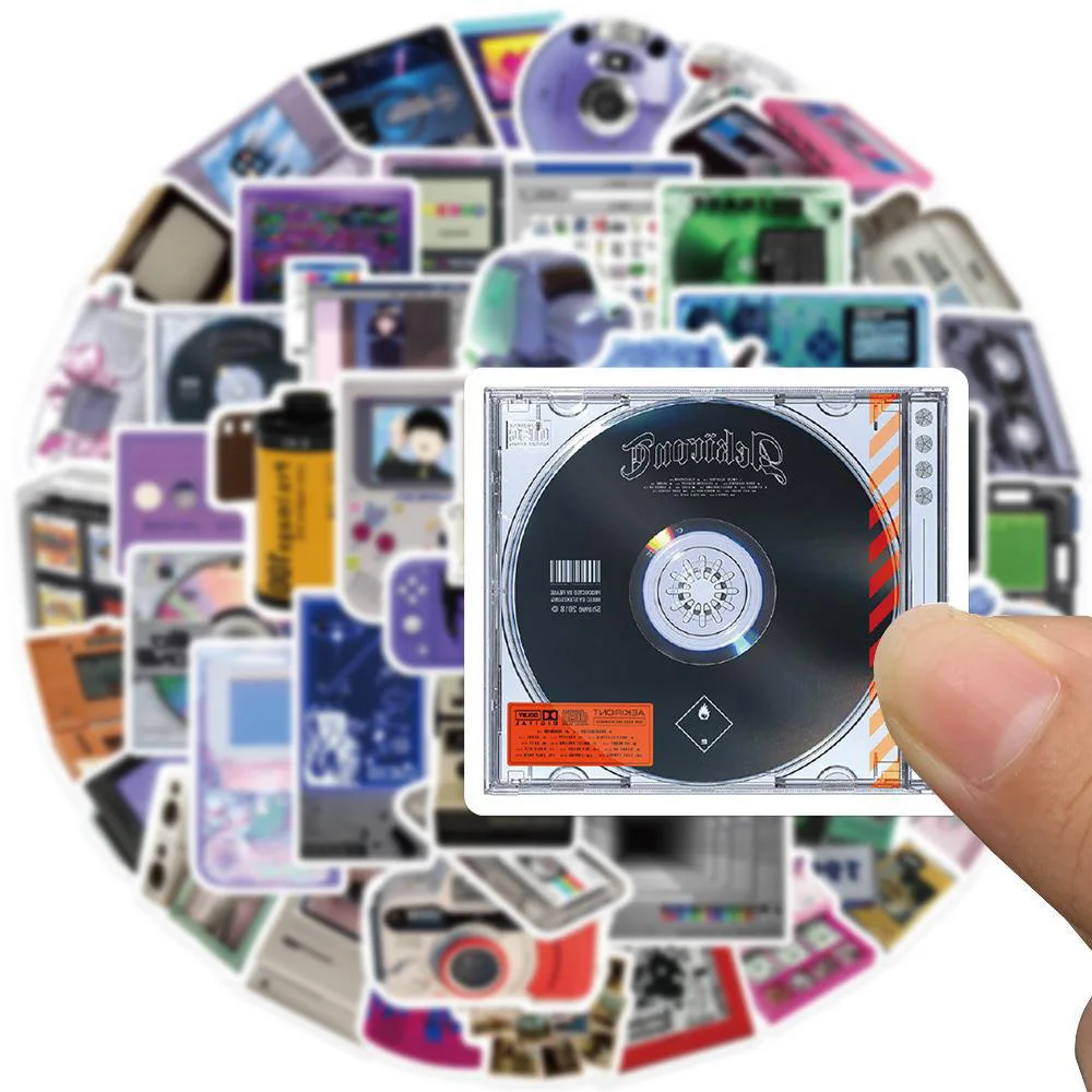 

10/30/50pcs Retro Camera Computer Game Console Stickers Creative Graffiti Sticker DIY Scrapbook Phone Guitar Fun Cartoon Decals