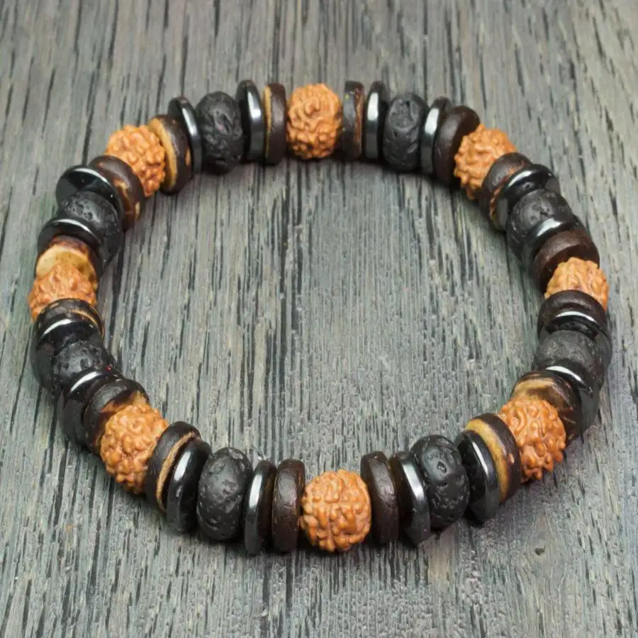 

Браслет из бусин ручной работы из натурального камня, мужской браслет-манжета на пуговицах, браслет из молитвенных бусин Рамадана, женская медитация, праздничный подарок