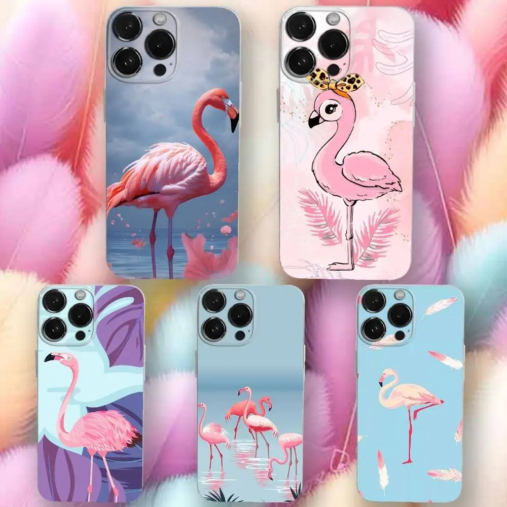 

Flamingo Artistics Phone Case For iPhone 16,se4,15,14,13,12,11 Plus,Pro,Max,XR,XS,X,Plus,SE,Mini Transparent Soft Cover