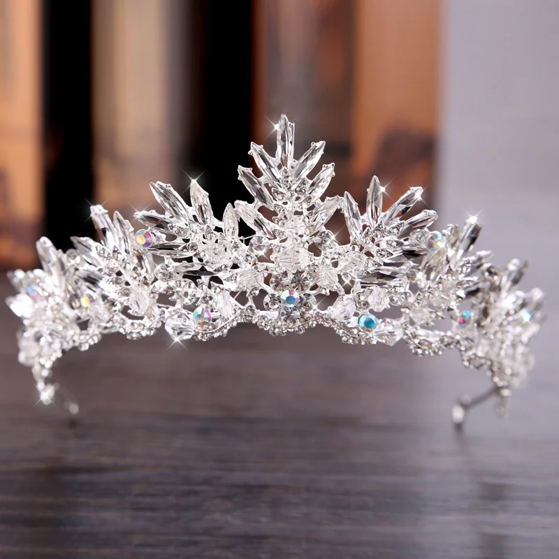 Baroque Rhinestone Crystal Beaded Headband Tiara bride crown wedding Korean Hair Ornaments