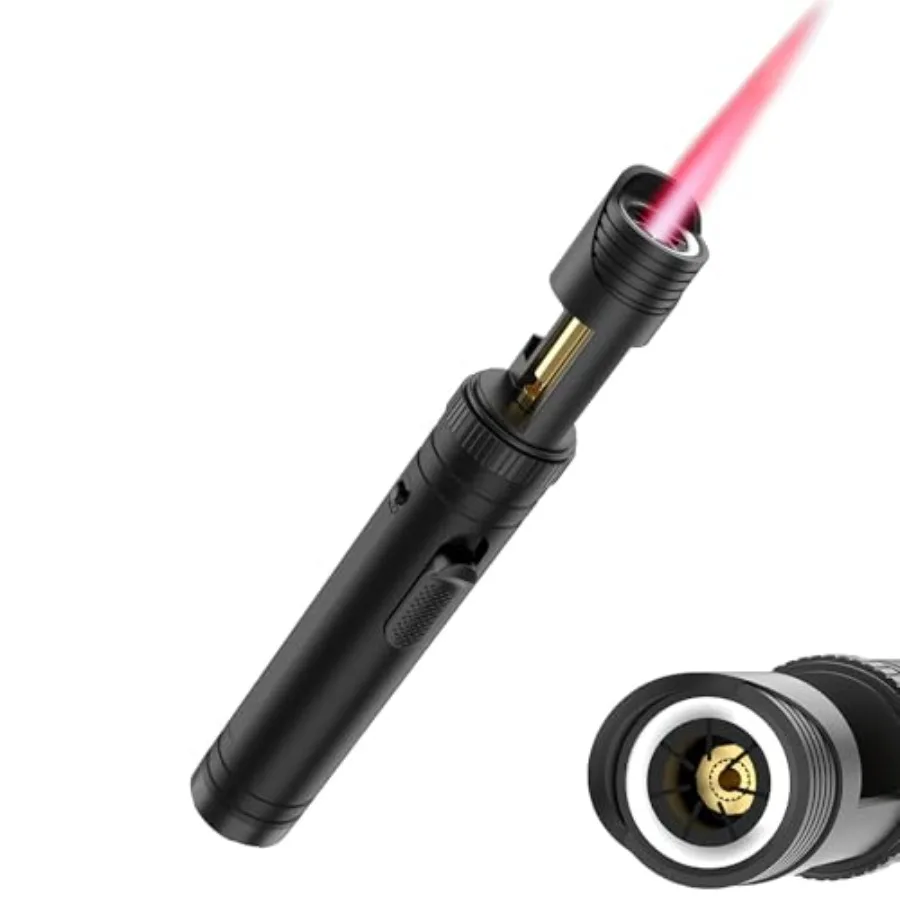 

Butane Torch Lighter, Mini Blow Torch- 360° All-Direction Use, Adjustable Continuous Jet Flame, Torch Lighter with Bottle Opene