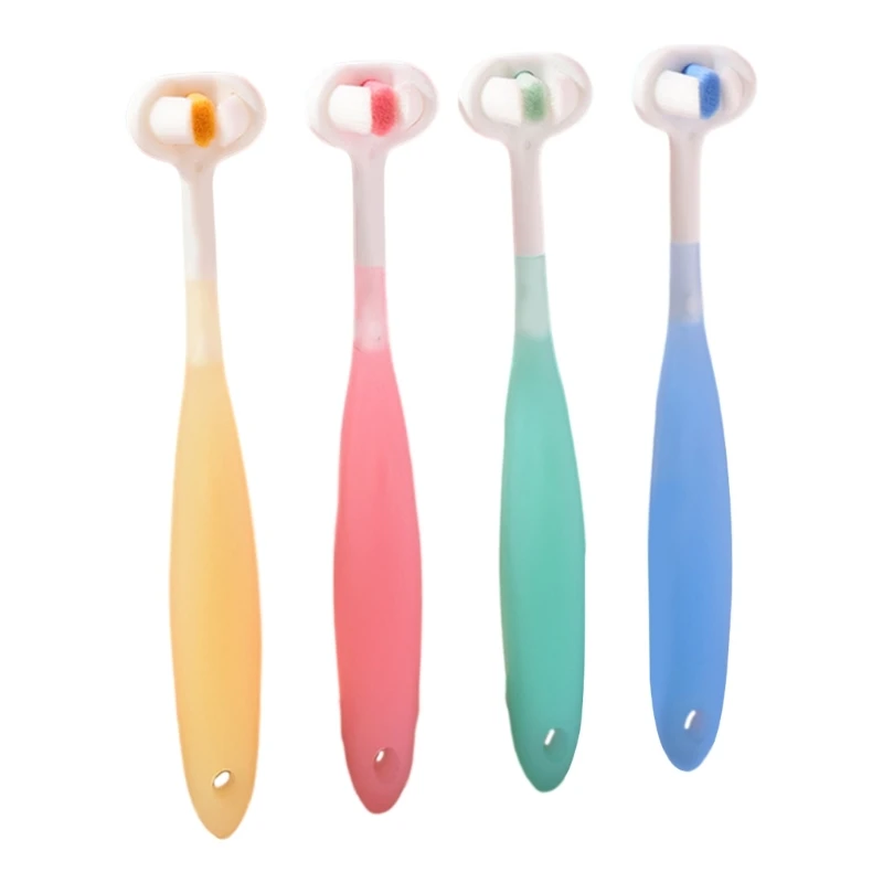 

Three Sided Toothbrush Autism Sensory Toothbrush Bristle Travel Toothbrush for Kids Teeth Care Clean Tooth Soft Brush