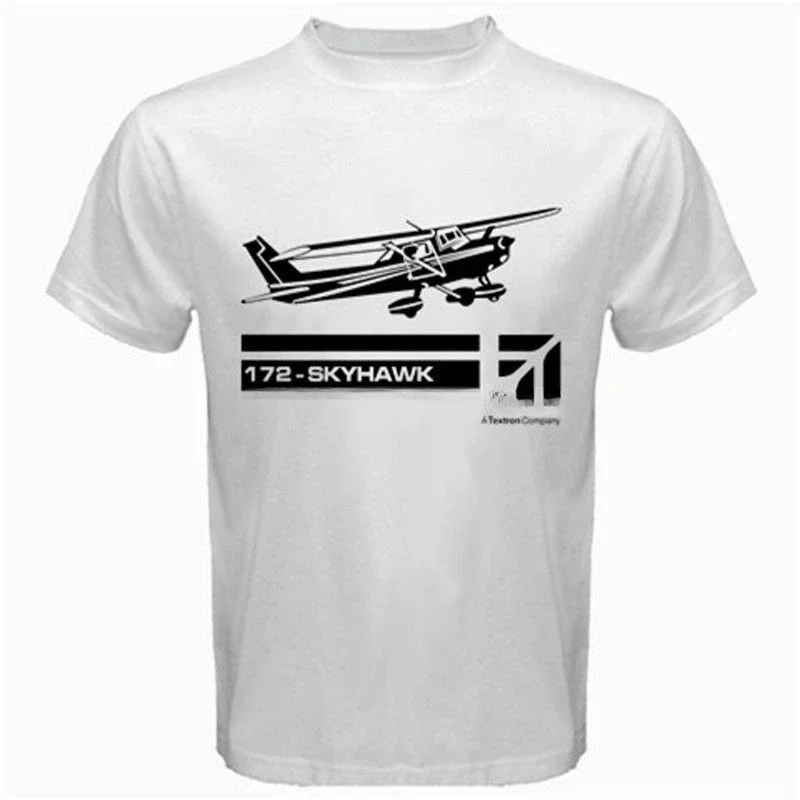 New Cessna Aircraft Aviation Skyhawk 172 Airplane T-Shirts summer Tees Shirt harajuku graphic Men tops Short Sleeve Hipster 2024