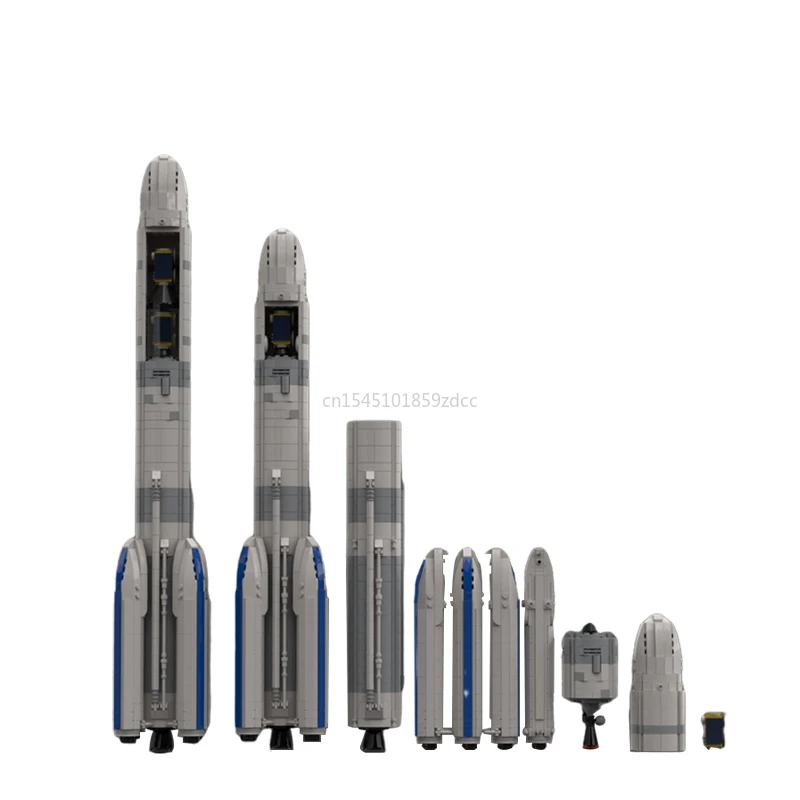 MOC Space Arianeal 6 ECA Rocket Model Building Block Kits 1:110 Scale Space Satellite Exploration Vehicle Bricks Toys Xmas Gifts