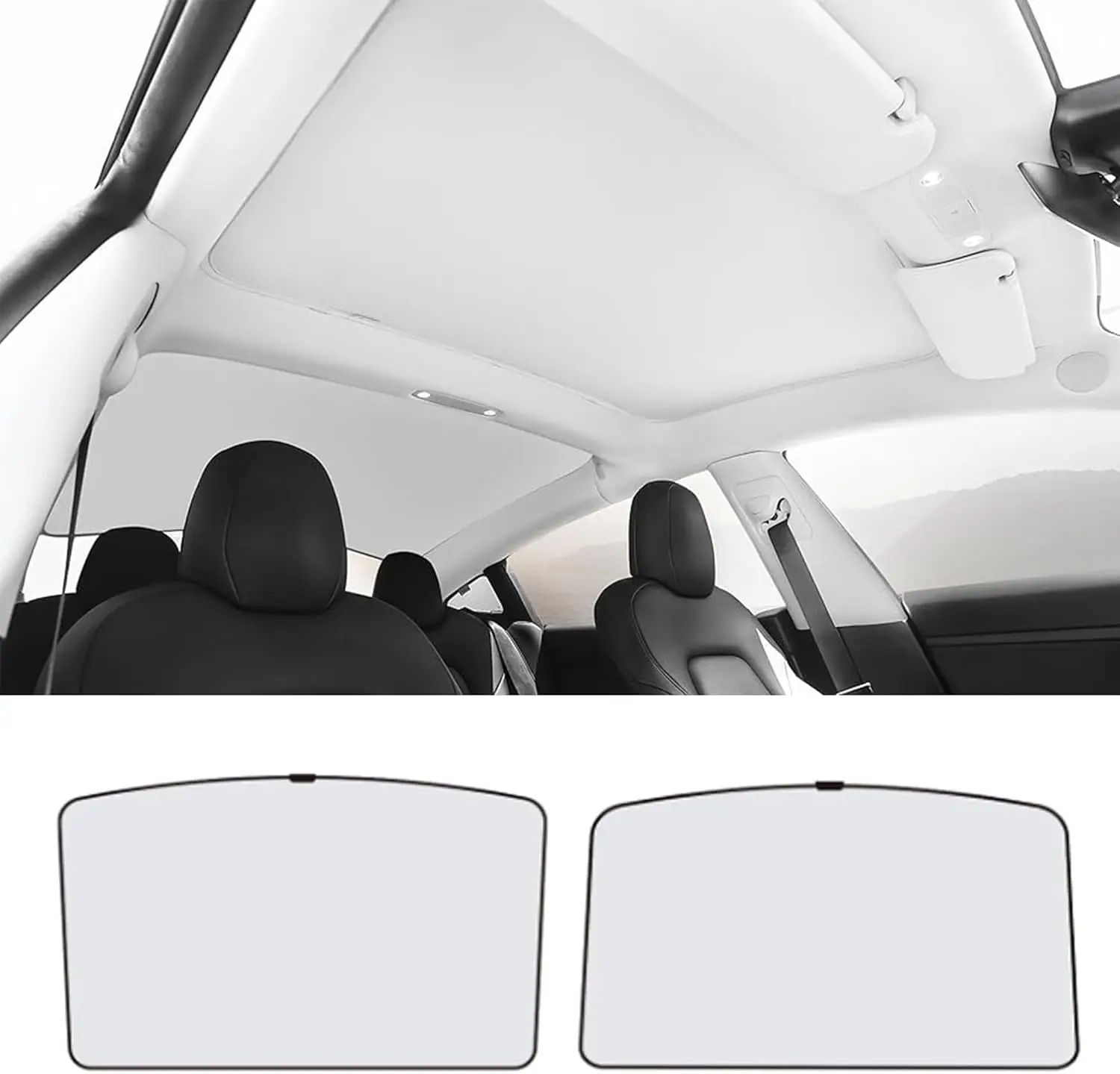 Osłona przeciwsłoneczna do Tesla Model Y YL Juniper Standard Model 3 Highland 2025-2019 2026 LAUNCH, materiał Ice Cloth, klamra, szyba przeciwsłoneczna przednia, tylna, szyberdach, okno dachowe. — zdjęcie 7