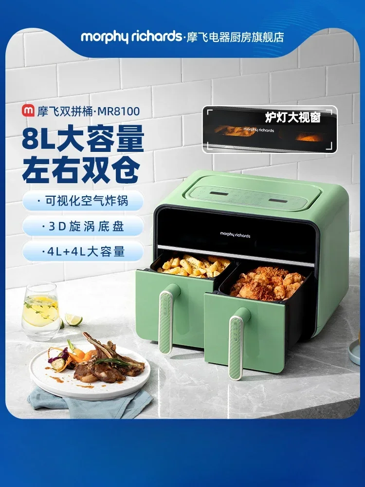 220V Multi-functional Electric Air Fryer with Large Capacity and Visualized Smart Control for Home Use