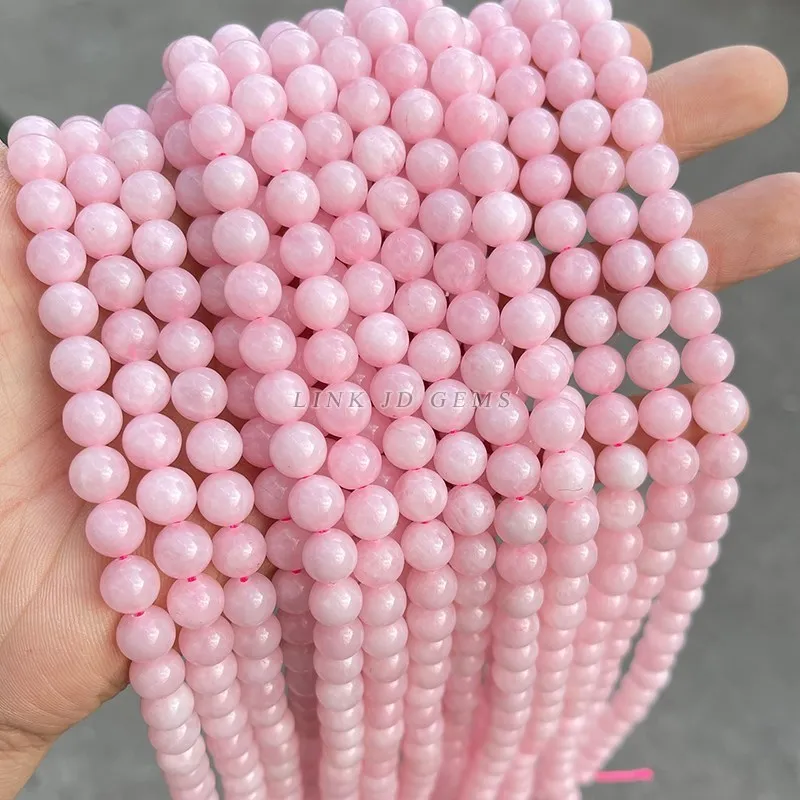 Perline di pietra naturale perline rotonde di cristallo di quarzo rosa rosa per gioielli che fanno accessori per bracciali fai da te 15 "4 6 8 10 12mm Pick Size