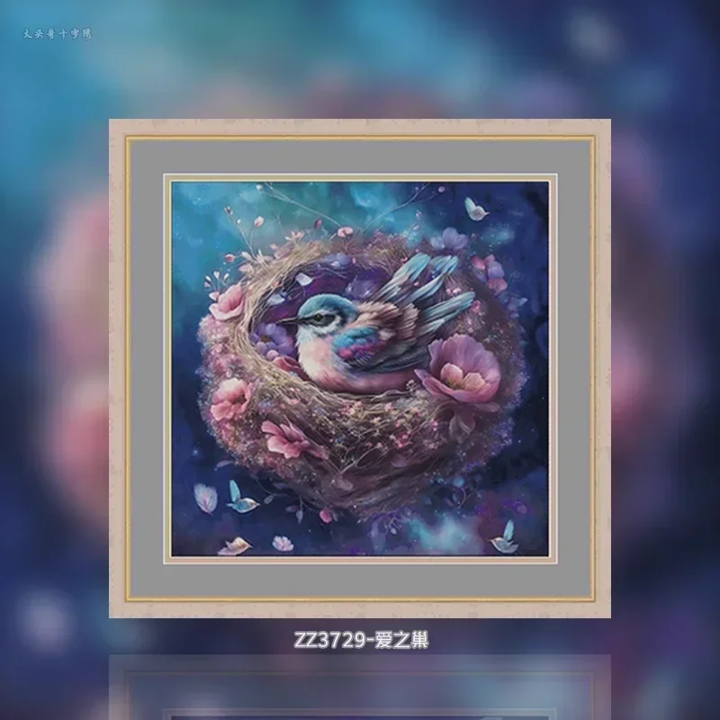 【ZZ3729- Nest of Love】 Stamped Cross Stitch Kit 14CT 16CT Pre Printed Canvas Cotton Thread Embroidery Needlework Home Wall Decor