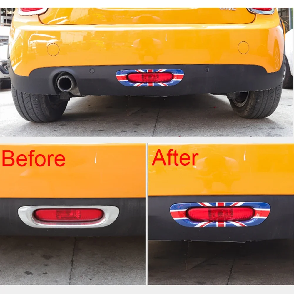 Car Taillight Rear Fog Lamp Frame Trim Cover For Mini Cooper S JCW One F55 F56 Hatchback Union Jack Stickers Case Accessories