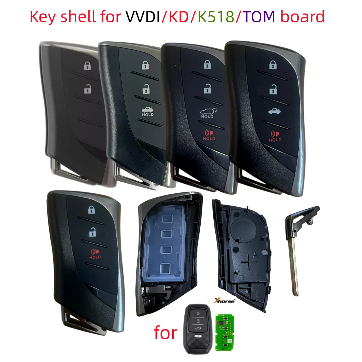 2/3/4 Buttons Car Smart Remote Key Shell Casing For For LEXUS Style VVDI XM38/KD TB01/K518 LT20-04/TOM-O-01 Universal Remote Key
