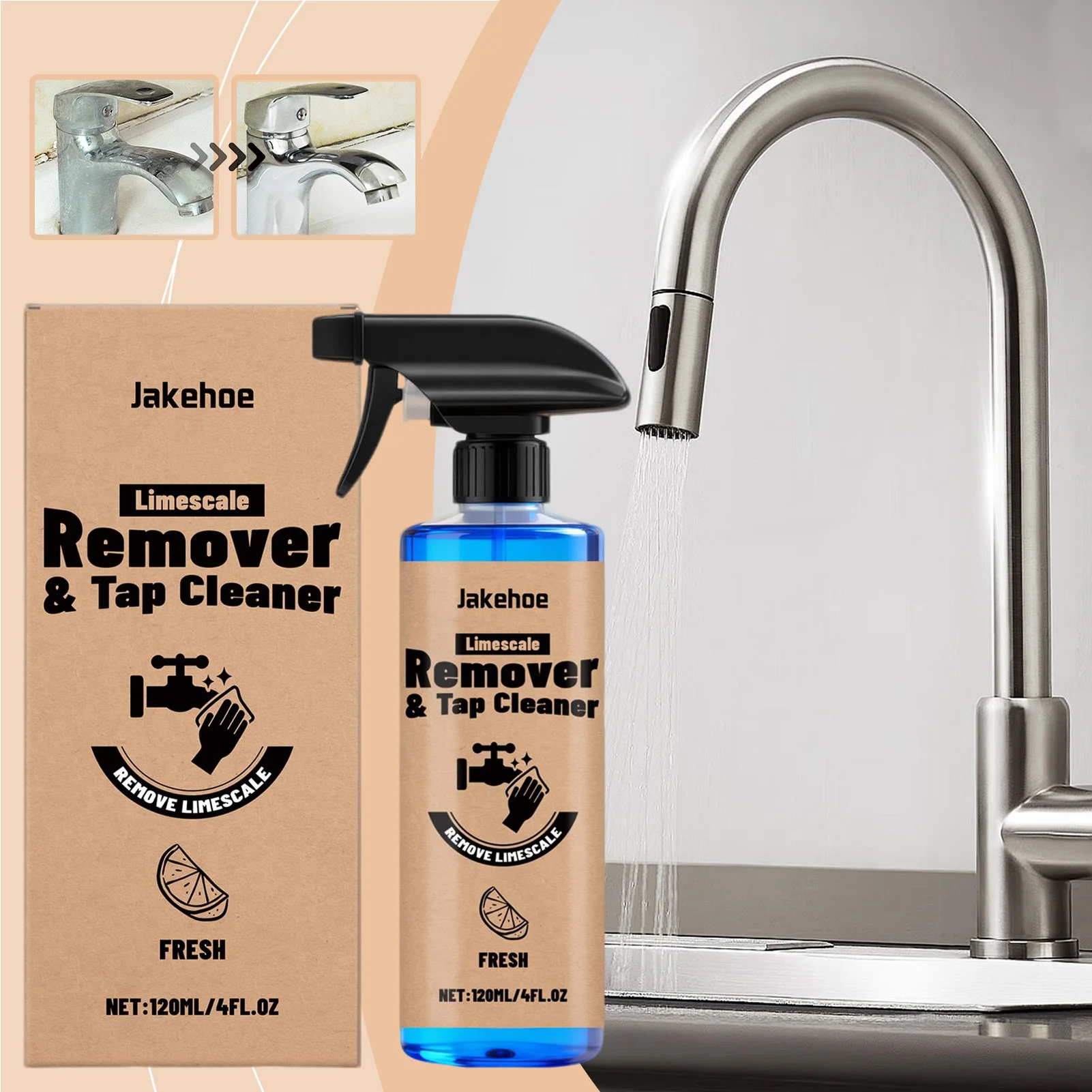 Hard Water Stain Remover For Shower Heads Restores Faucet's Original Shine Like New. Home Renovation