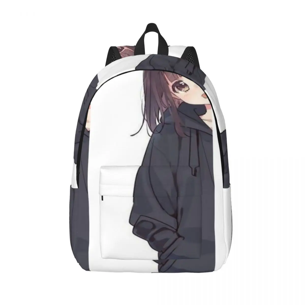 

Девушка аниме в толстовке. Простой и стильный рюкзак. Холщовый рюкзак. Мужской рюкзак.